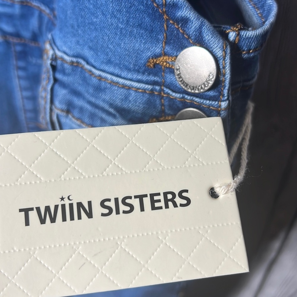 Twiin sisters denim overalls size Large - Picture 8 of 14